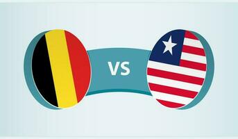 Bélgica versus Liberia, equipo Deportes competencia concepto. vector