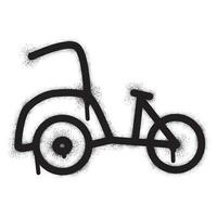 Rickshaw icon with black spray paint vector