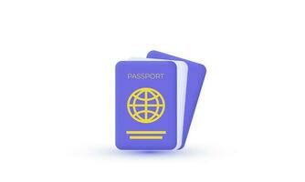 3d realistic passport illustration trendy icon modern style object symbols illustration isolated on background vector