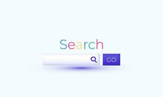 illustration realistic 3d minimal search web site creative isolated on background vector