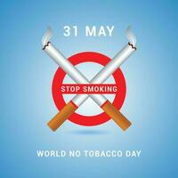 31 may world no tobacco day with no smoking sign and cigarette awareness post social media banner design template vector