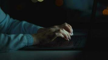 Woman typing on a computer keyboard at home office, monitor with a green screen. Chroma key. Copy Space. Concept of remote work. video