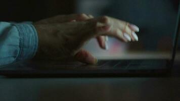 Woman typing on a computer keyboard at home office, monitor with a green screen. Chroma key. Copy Space. Concept of remote work. video