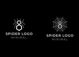 Spider logo template. Spider icon. Flat spider. Minimalist spider logo design vector