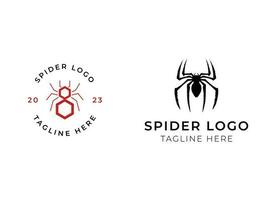 Spider logo template. Spider icon. Flat spider. Minimalist spider logo design vector