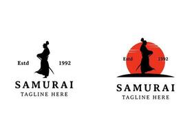 Samurai Ronin Logo Design Vector Template.