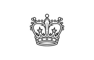 Crown icon free Vector outline, Crown line art illustration, Queen Crown, king Crown symbol