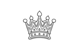 Crown icon free Vector outline, Crown line art illustration, Queen Crown, king Crown symbol