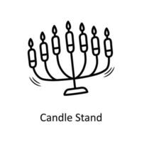 Candle Stand vector Outline Icon Design illustration. Christmas Symbol on White background EPS 10 File