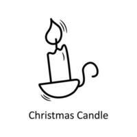 Christmas Candle vector Outline Icon Design illustration. Christmas Symbol on White background EPS 10 File
