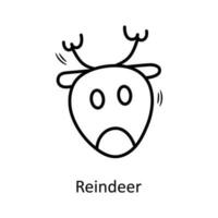 Reindeer vector Outline Icon Design illustration. Christmas Symbol on White background EPS 10 File