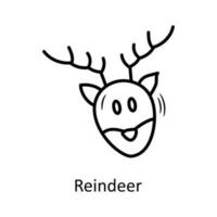 Reindeer vector Outline Icon Design illustration. Christmas Symbol on White background EPS 10 File