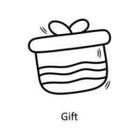 Gift vector Outline Icon Design illustration. Christmas Symbol on White background EPS 10 File