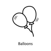 Balloons vector Outline Icon Design illustration. Christmas Symbol on White background EPS 10 File