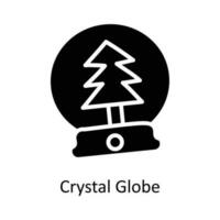 cristal globo vector sólido icono diseño ilustración. Navidad símbolo en blanco antecedentes eps 10 archivo