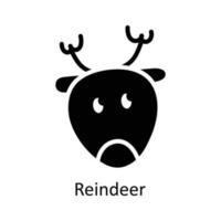 Reindeer vector Solid Icon Design illustration. Christmas Symbol on White background EPS 10 File