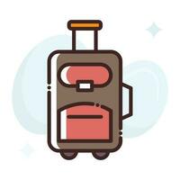 Travel Bag vector Fill outline Icon style illustration. EPS 10