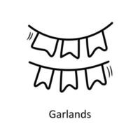 Garlands vector Outline Icon Design illustration. Christmas Symbol on White background EPS 10 File