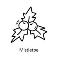 Mistletoe vector Outline Icon Design illustration. Christmas Symbol on White background EPS 10 File