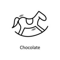 chocolate vector contorno icono diseño ilustración. Navidad símbolo en blanco antecedentes eps 10 archivo