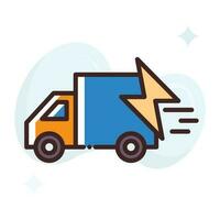 Fast Delivery vector Fill outline Icon style illustration. EPS 10