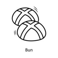 Bun vector Outline Icon Design illustration. Christmas Symbol on White background EPS 10 File