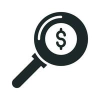 Search Money vector Solid icon. EPS 10 File