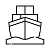 Cargo Ship vector outline Icon style illustration. EPS 10