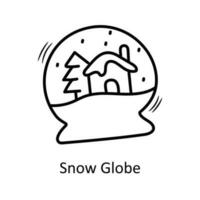 nieve globo vector contorno icono diseño ilustración. Navidad símbolo en blanco antecedentes eps 10 archivo