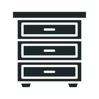 Drawers vector Solid icon. EPS 10 File