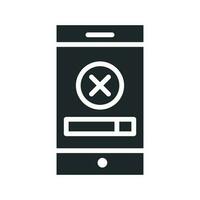 Mobile Error vector Solid icon. EPS 10 File