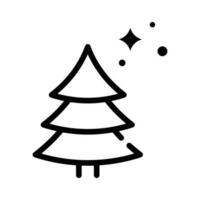 Christmas tree  vector  outline icon. EPS 10 file