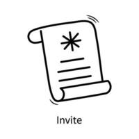 Invite vector Outline Icon Design illustration. Christmas Symbol on White background EPS 10 File