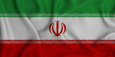 Realistic waving flag of Iran, 3d illustration photo