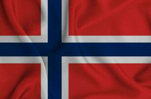 Realistic waving flag of Norway, 3d illustration photo