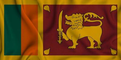 Realistic waving flag of Sri Lanka, 3d illustration photo