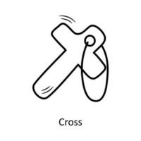 Cross vector Outline Icon Design illustration. Christmas Symbol on White background EPS 10 File