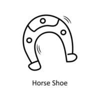 caballo zapato vector contorno icono diseño ilustración. Navidad símbolo en blanco antecedentes eps 10 archivo