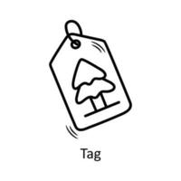 Tag vector Outline Icon Design illustration. Christmas Symbol on White background EPS 10 File