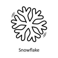 Snowflake vector Outline Icon Design illustration. Christmas Symbol on White background EPS 10 File