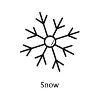 nieve vector contorno icono diseño ilustración. Navidad símbolo en blanco antecedentes eps 10 archivo