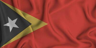 Realistic waving flag of Timor Leste, 3d illustration photo