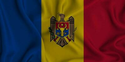 Realistic waving flag of Moldova, 3d illustration photo