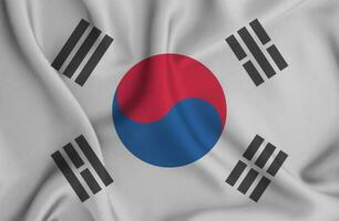 Realistic waving flag of South Korea, 3d illustration photo