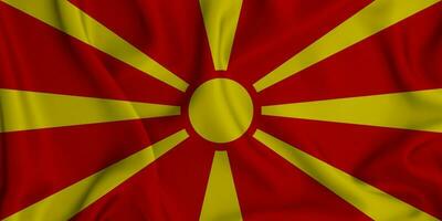 Realistic waving flag of Macedonia, 3d illustration photo