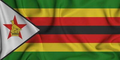 Realistic waving flag of Zimbabwe, 3d illustration photo