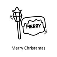 Merry Christmas vector Outline Icon Design illustration. Christmas Symbol on White background EPS 10 File