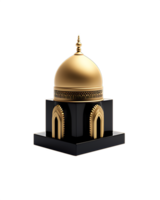 schwarz und Gold Moschee 3d Illustration. ai generiert png