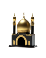 noir et or mosquée 3d illustration. ai généré png