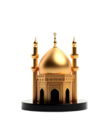 oro moschea 3d illustrazione. ai generato png